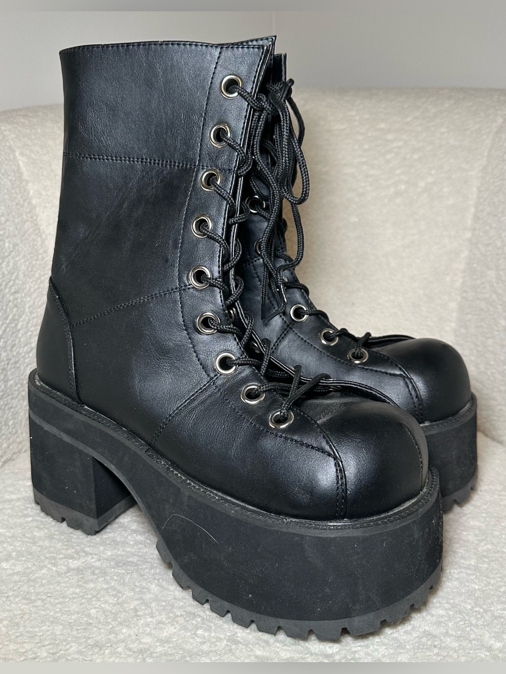 Demonia Ranger-301 Platform Combat Boots Black Goth Punk Grunge Rave Chunky 10